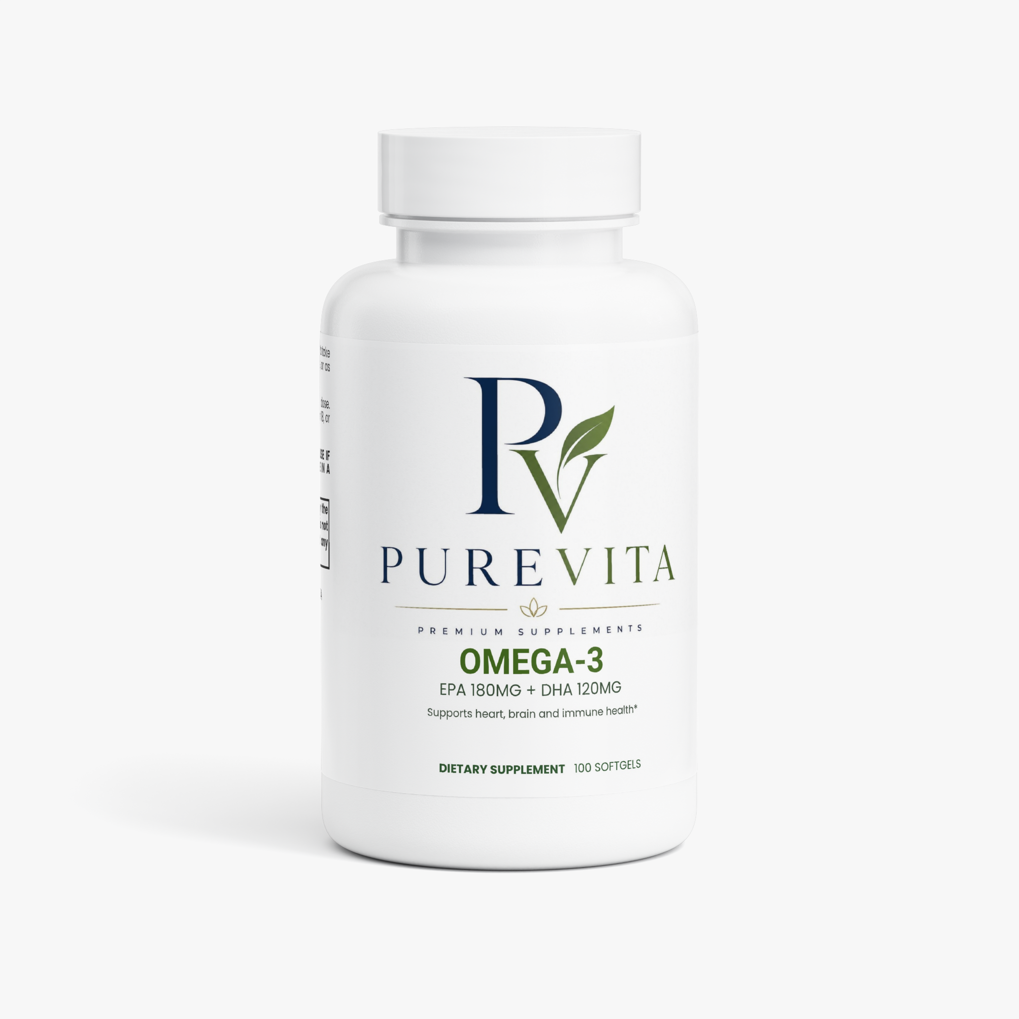 PUREVITA Omega-3 Fish Oil - EPA 180mg + DHA 120mg