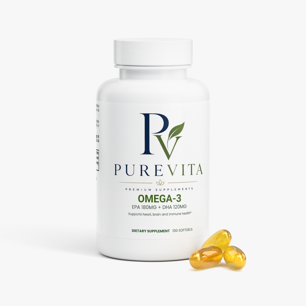 PUREVITA Omega-3 Fish Oil - EPA 180mg + DHA 120mg