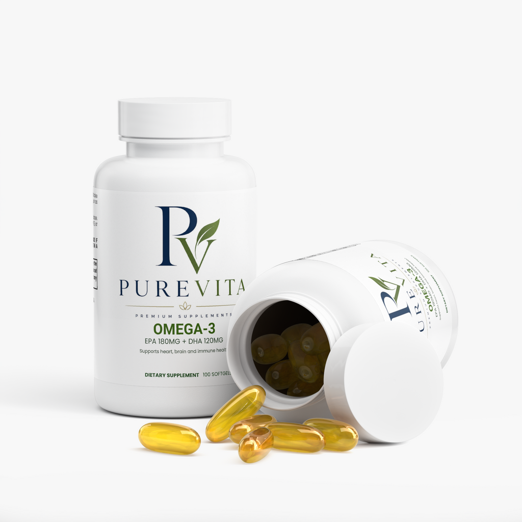 PUREVITA Omega-3 Fish Oil - EPA 180mg + DHA 120mg